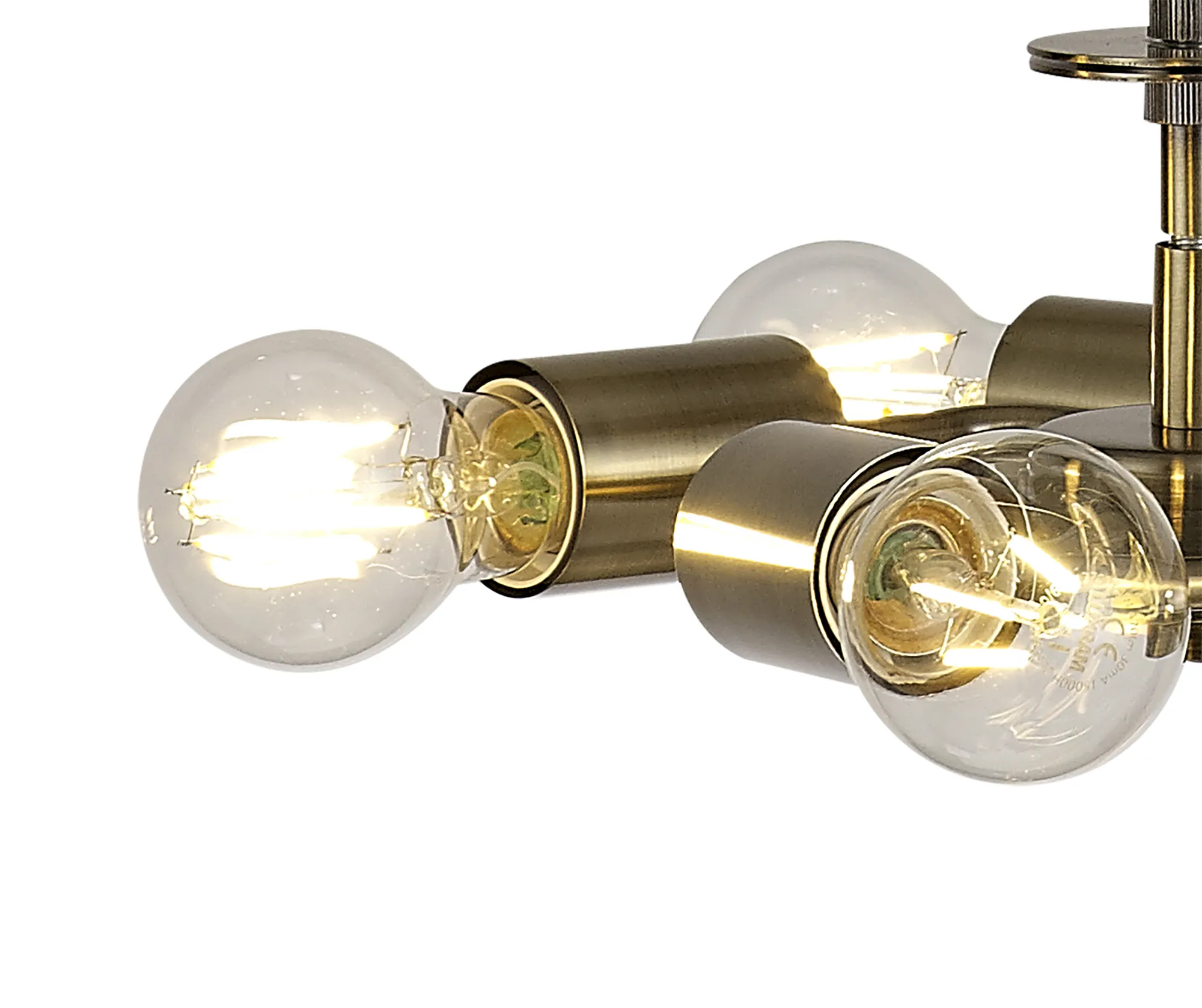 Baymont 50cm 5 Light Pendant Antique Brass, Gold Leaf, Frosted Diffuser DK0852  Deco Baymont AB GL